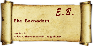 Eke Bernadett névjegykártya